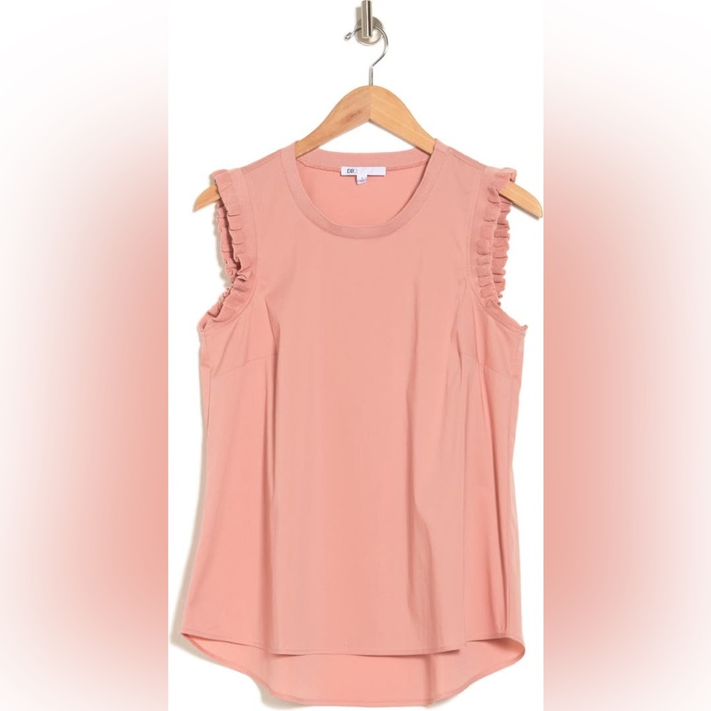 DR2 peach / dusty rose Ruffle cotton tank